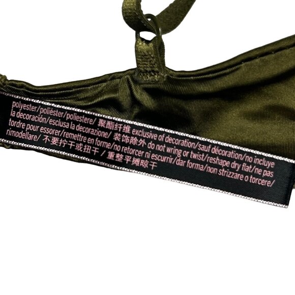 Victoria's Secret 32B Bombshell Push Up Bra Front Straps Olive Green Support - Picture 12 of 14